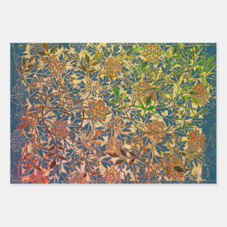 William Morris EN LIVRE BLEU PAPIER DRAPS PLAT