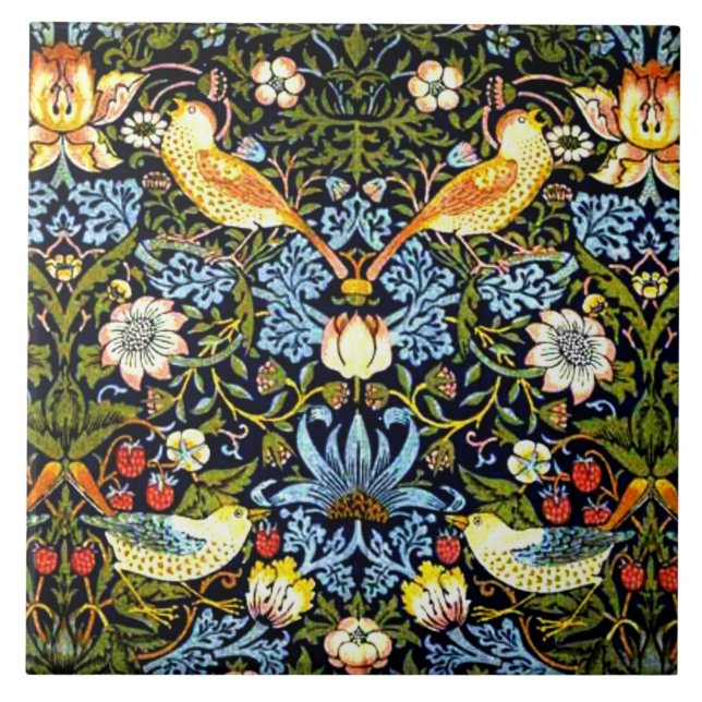 William Morris, Erdbeerdieb, Fliese (Vorderseite)