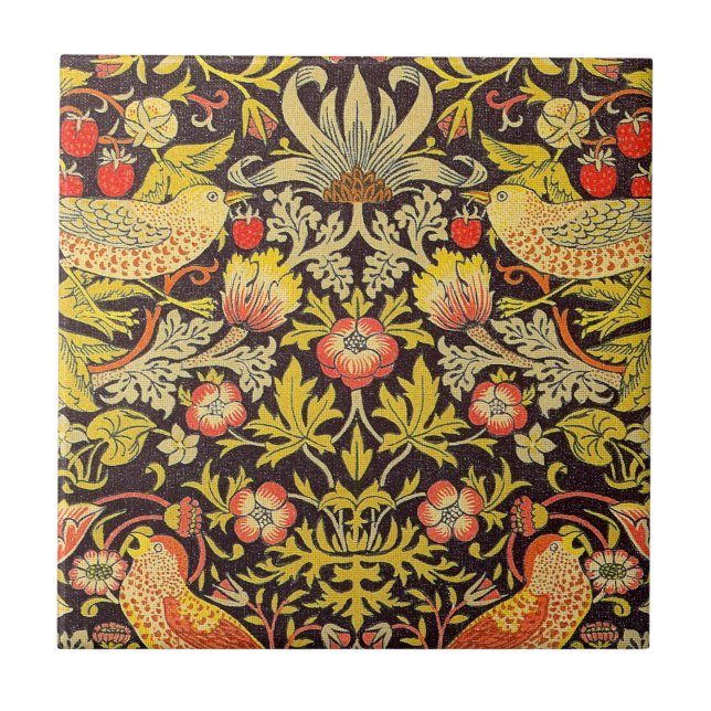 William Morris-Erdbeerdieb-Muster Fliese (Vorderseite)