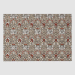 William Morris Erdig Braun Florales Tapetenmuster Seidenpapier
