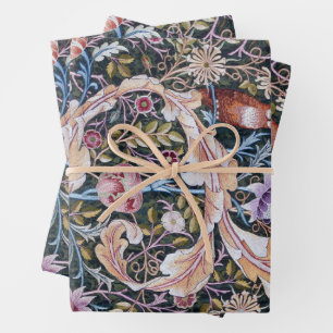 William Morris, Eule und Blumen Geschenkpapier Set