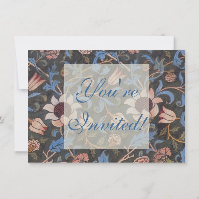 William Morris Evenlode Textile Floral Art Einladung (Vorderseite)