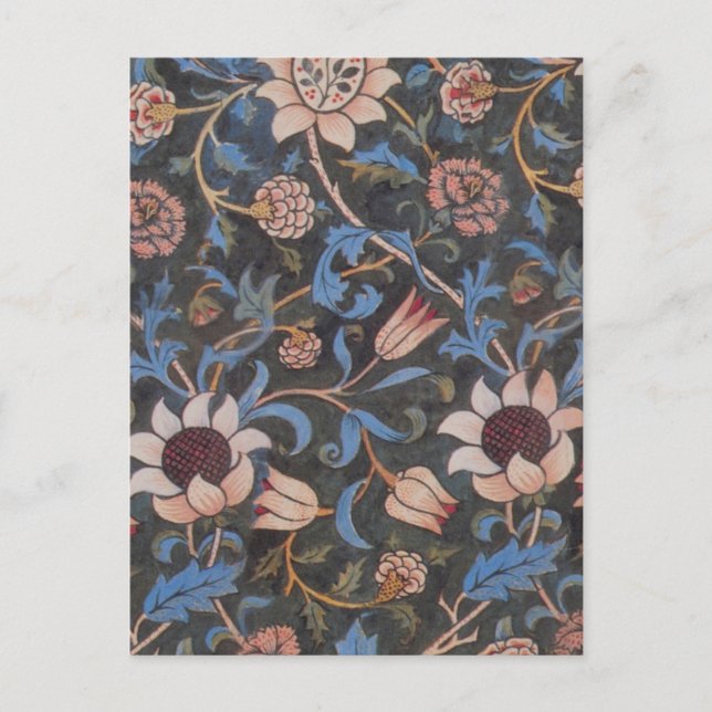 William Morris Evenlode Textile Floral Art Postkarte (Vorderseite)