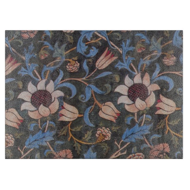 William Morris Evenlode Textile Floral Art Schneidebrett (Vorderseite)