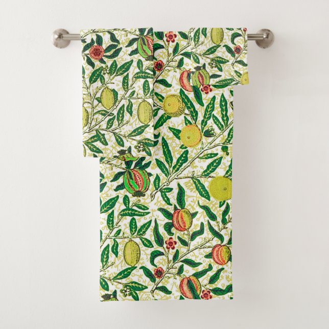 William Morris Exotic Frucht, Lemon Gelb Badhandtuch Set (Insitu)