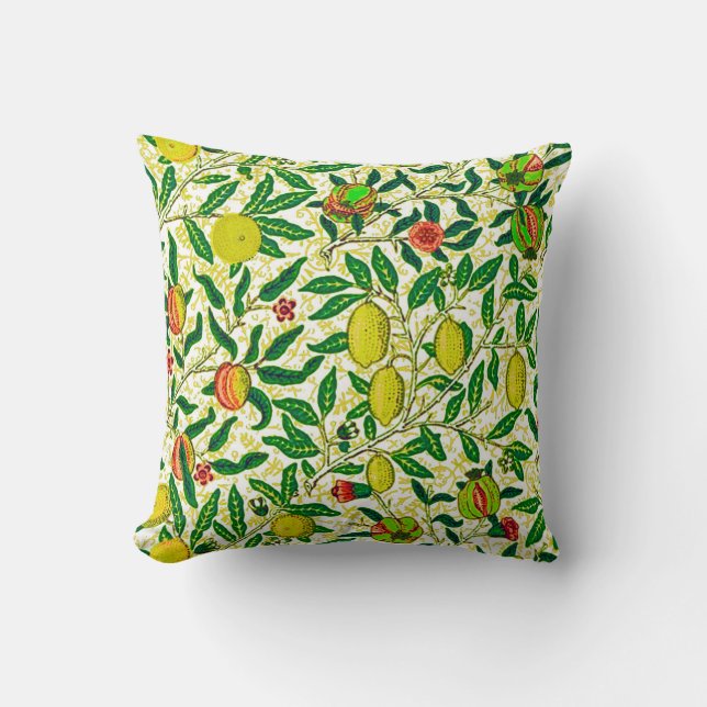 William Morris Exotic Frucht, Zitronengelb Kissen (Vorderseite)