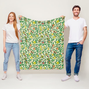 William Morris Exotische Früchte, Zitronengelb Fleecedecke