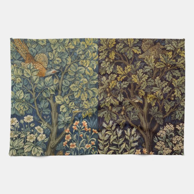 William Morris Fasan Vogel Baum Blume Geschirrtuch (Horizontal)