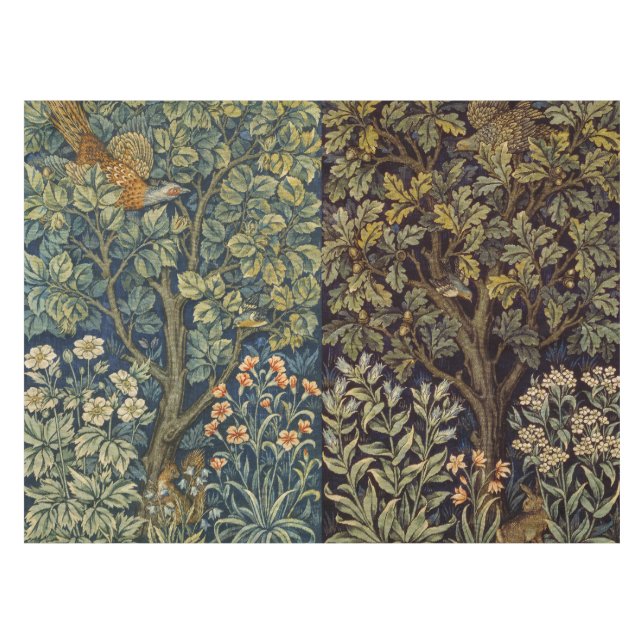 William Morris Fasan Vogel Baum Blume Tischdecke (Vorderseite (Horizontal))