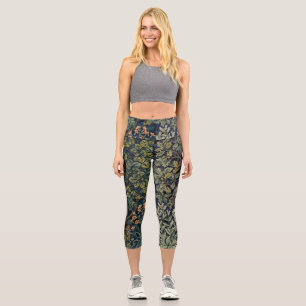 William Morris Fasan Vogel Baum Wald Capri Leggings