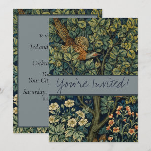 William Morris Fasan Vogel Baum Wald Einladung