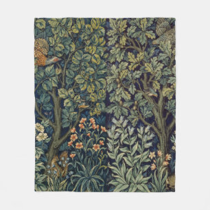 William Morris Fasan Vogel Baum Wald Fleecedecke