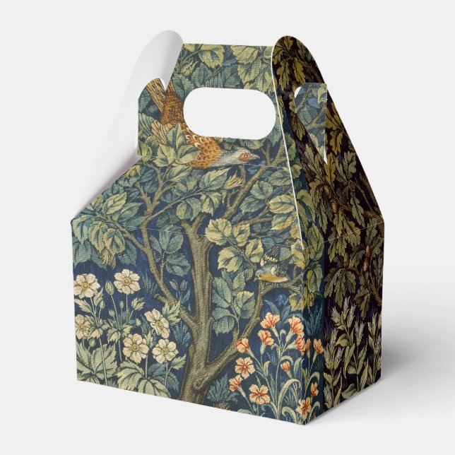 William Morris Fasan Vogel Waldteppich Kunst Geschenkschachtel (Rückseite)