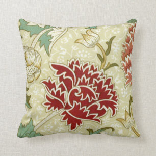William Morris Fine Red Floral Wallpaper Kissen