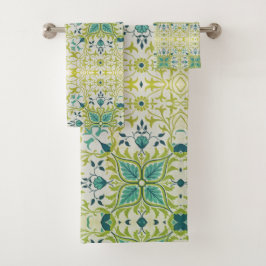 William Morris Fleurs florales Feuillage Vert Bleu