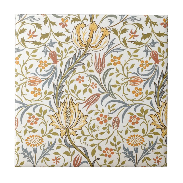 William Morris-Flora-Entwurf Fliese (Vorderseite)
