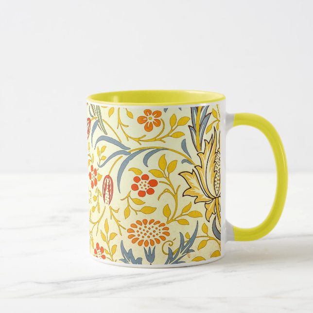 William Morris Flora Floral Wallpaper Pattern Tasse (Rechts)