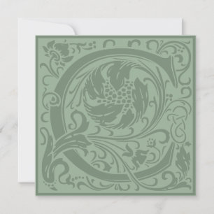 William Morris Floral Alphabet Monogram Letter C Einladung