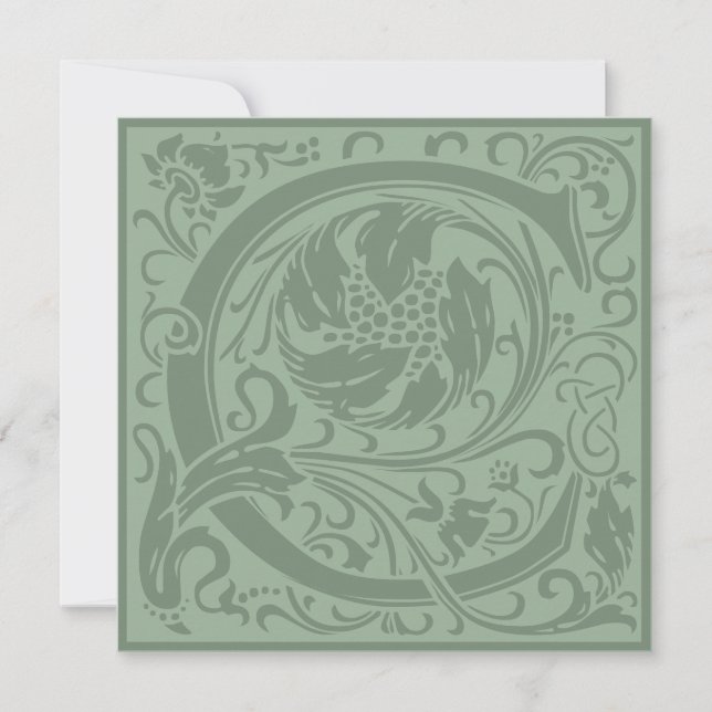 William Morris Floral Alphabet Monogram Letter C Einladung (Vorderseite)