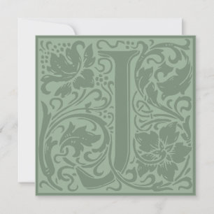 William Morris Floral Alphabet Monogramm Buchstabe Einladung