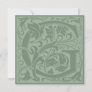 William Morris Floral Alphabet Monogramm Buchstabe Einladung