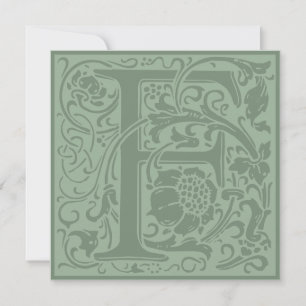 William Morris Floral Alphabet Monogramm Buchstabe Einladung