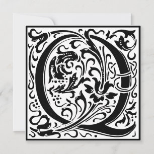 William Morris Floral Alphabet Monogramm Buchstabe Einladung