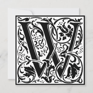 William Morris Floral Alphabet Monogramm Buchstabe Einladung