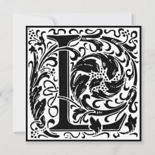 William Morris Floral Alphabet Monogramm Buchstabe Einladung