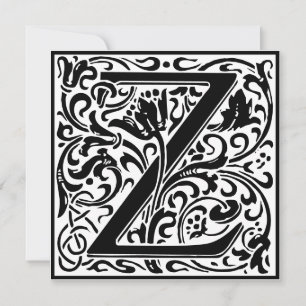 William Morris Floral Alphabet Monogramm Buchstabe Einladung