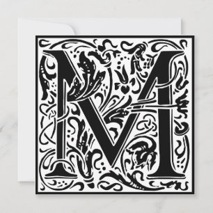 William Morris Floral Alphabet Monogramm Buchstabe Einladung