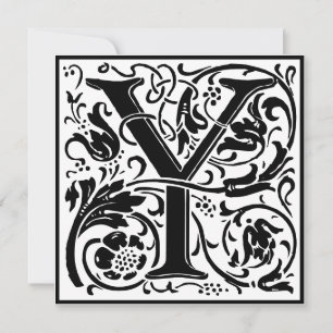 William Morris Floral Alphabet Monogramm Buchstabe Einladung