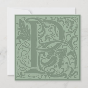 William Morris Floral Alphabet Monogramm Buchstabe Einladung