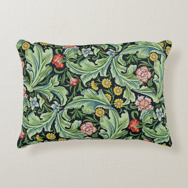 William Morris Floral Blume Carnation Pink Green Dekokissen (Vorderseite)