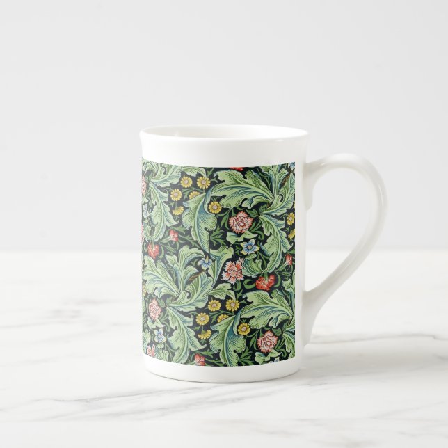 William Morris Floral Blume Carnation Pink Green Prozellantasse (Rechts)