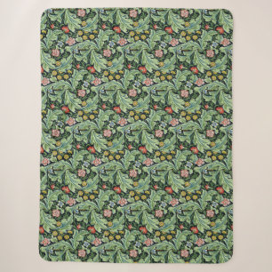 William Morris Floral Blumen Nelke Rosa Grün Sherpadecke