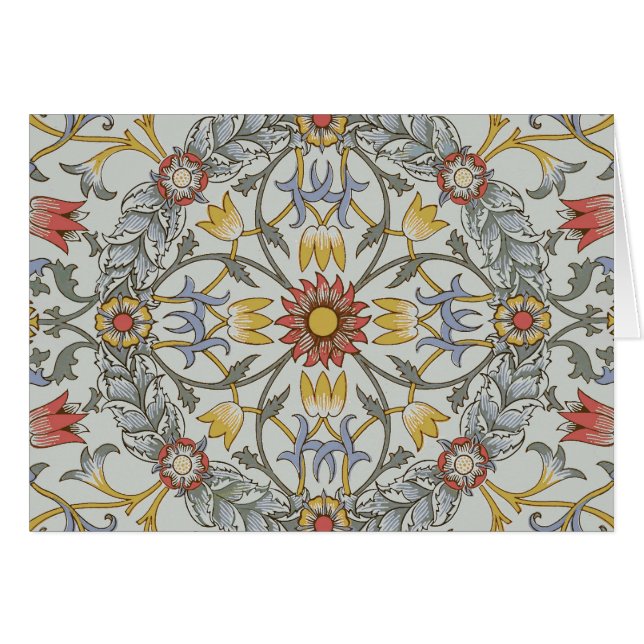 William Morris Floral Circle Flower Illustration (Devant horizontal)