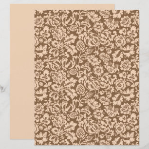 William Morris Floral Damask, Beige und Taupe Tan