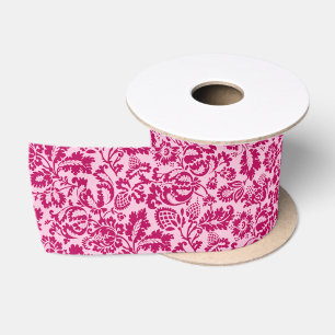 William Morris Floral Damask, Fuchsia und Pink Satinband