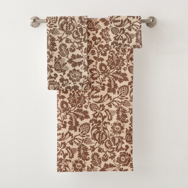 William Morris Floral Damask, Taupe Tan sur Beige (En situation)
