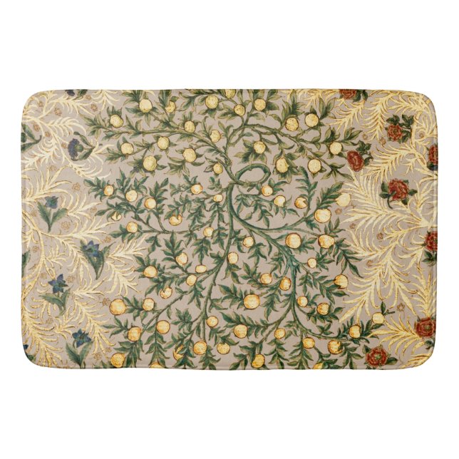 William Morris Floral Fruit Garden Blume Classic Badematte (Vorderseite)