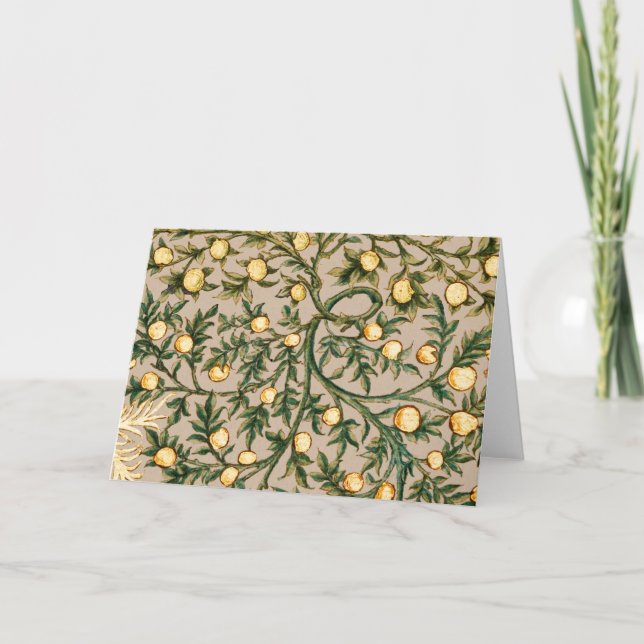 William Morris Floral Fruit Garden Blume Classic Dankeskarte (Vorderseite)