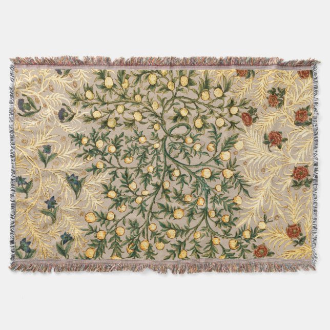 William Morris Floral Fruit Garden Blume Classic Decke (Vorderseite)