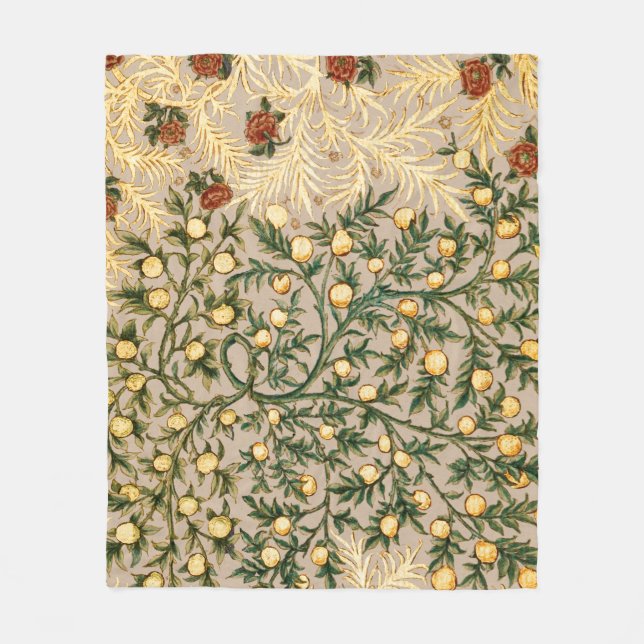 William Morris Floral Fruit Garden Blume Classic Fleecedecke (Vorderseite)