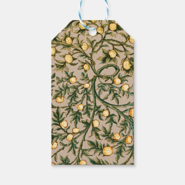 William Morris Floral Fruit Garden Blume Classic Geschenkanhänger (Vorderseite)
