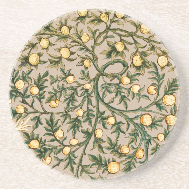 William Morris Floral Fruit Garden Blume Classic Getränkeuntersetzer (Vorne)