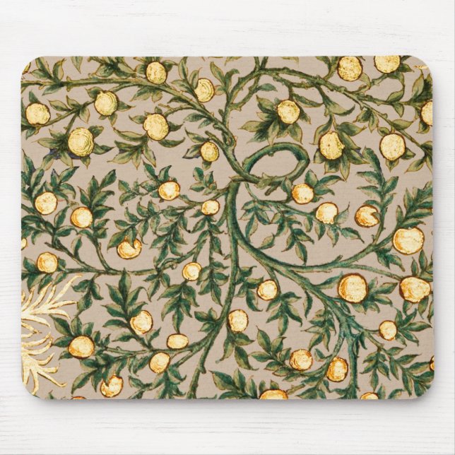 William Morris Floral Fruit Garden Blume Classic Mousepad (Vorne)