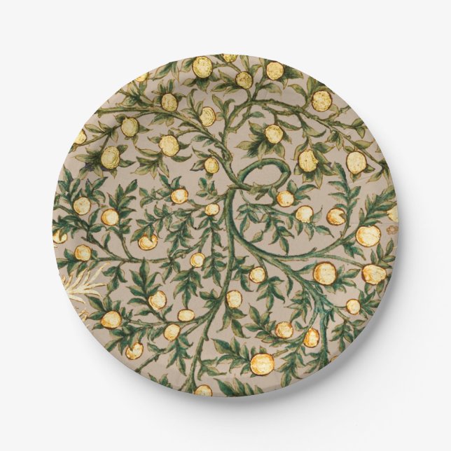 William Morris Floral Fruit Garden Blume Classic Pappteller (Vorderseite)