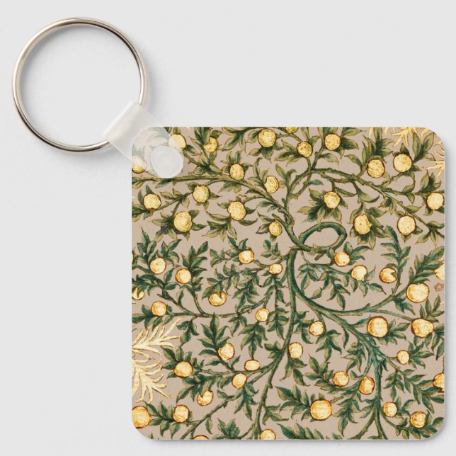 William Morris Floral Fruit Garden Blume Classic Schlüsselanhänger (Vorderseite)
