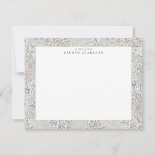 William Morris Floral Grau Brief Notizkarte Einladung